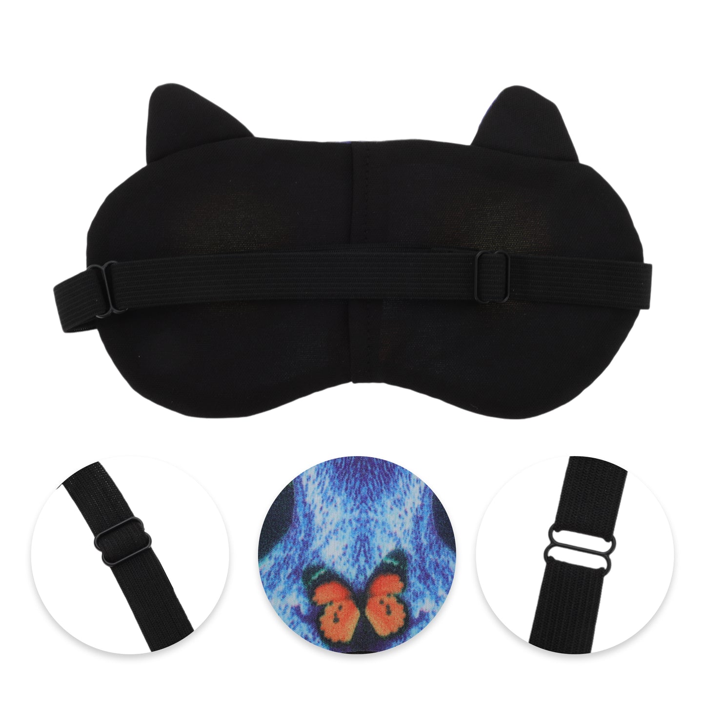 Portable Cat Sleep Mask Eye Shade Cover for Rest Blue
