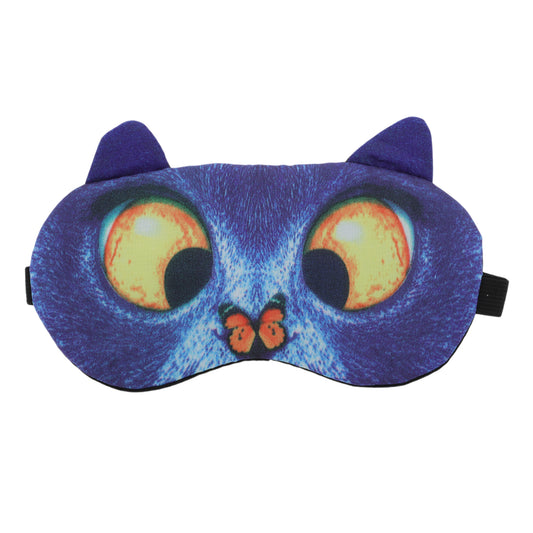 Portable Cat Sleep Mask Eye Shade Cover for Rest Blue