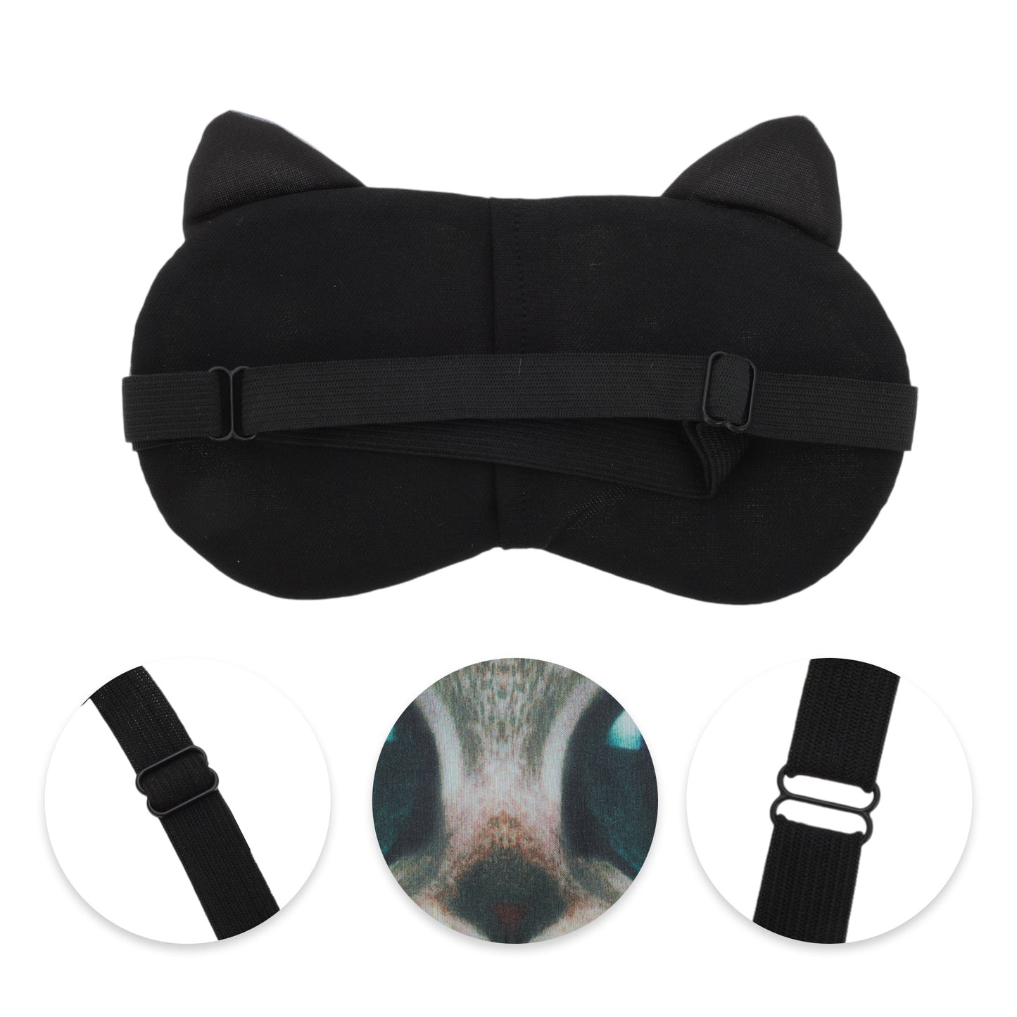 Portable Cat Sleep Mask Eye Shade Cover for Rest Gray
