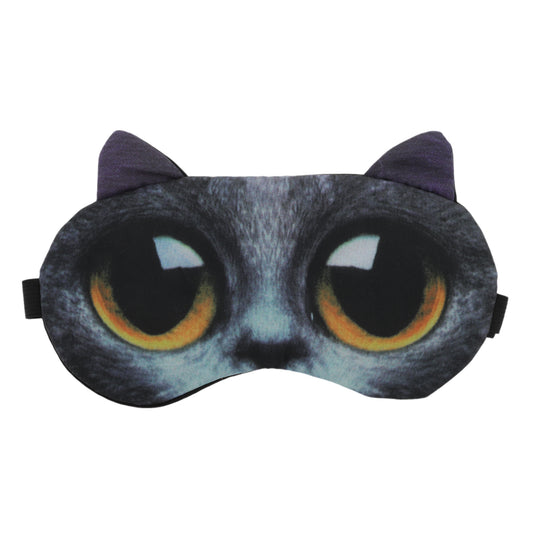 Portable Cat Sleep Mask Eye Shade Cover for Rest Dark Gray