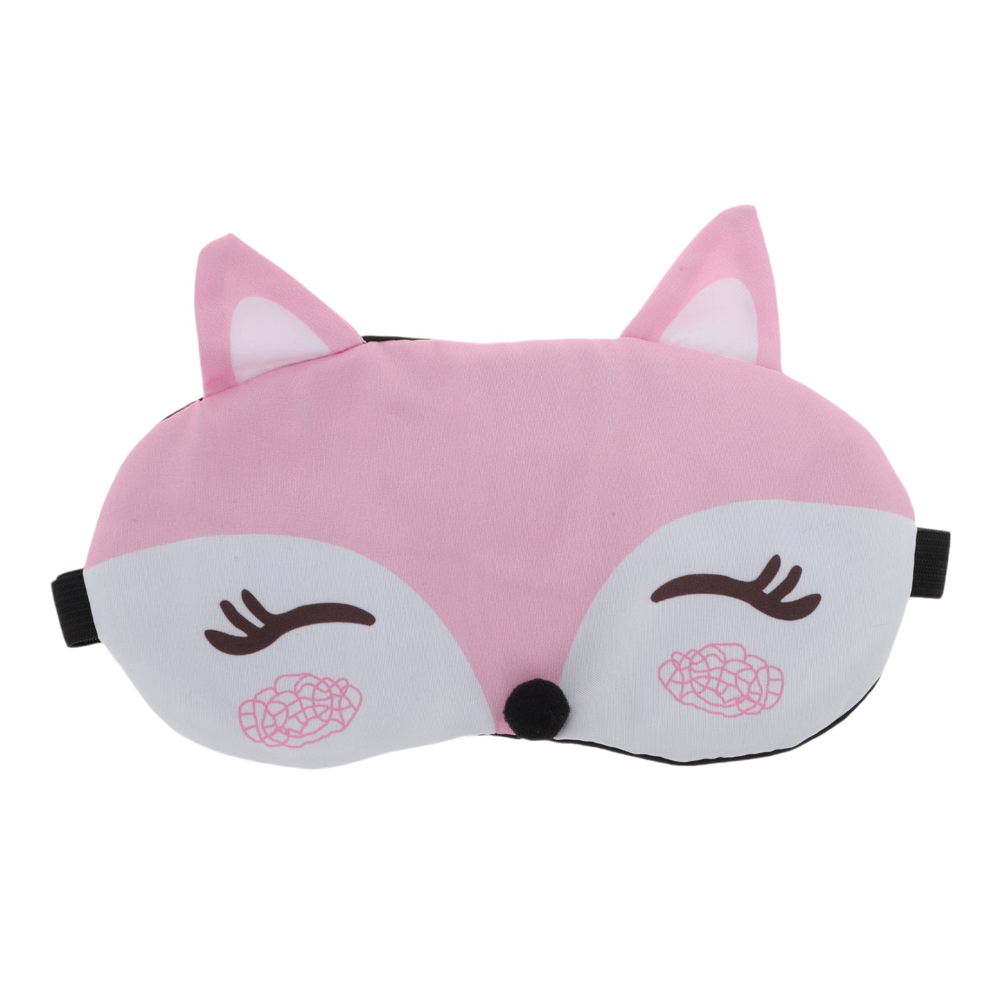 Portable Cartoon Foxs Sleep Mask for Travel for Rest Pink
