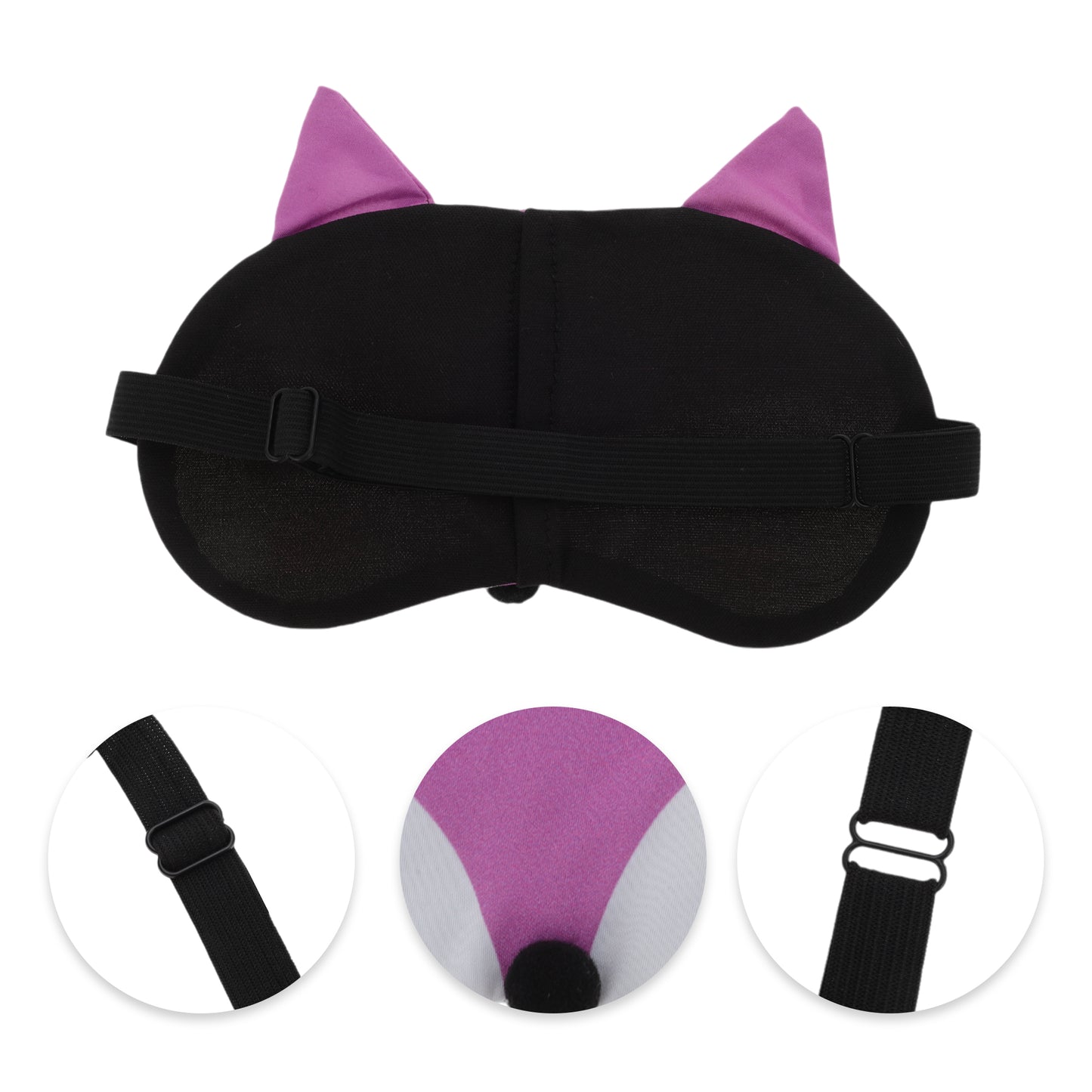 Portable Cartoon Foxs Sleep Mask for Travel for Rest Purple