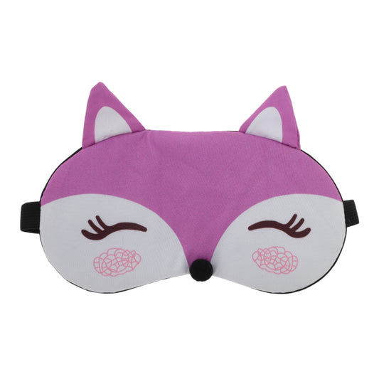 Portable Cartoon Foxs Sleep Mask for Travel for Rest Purple