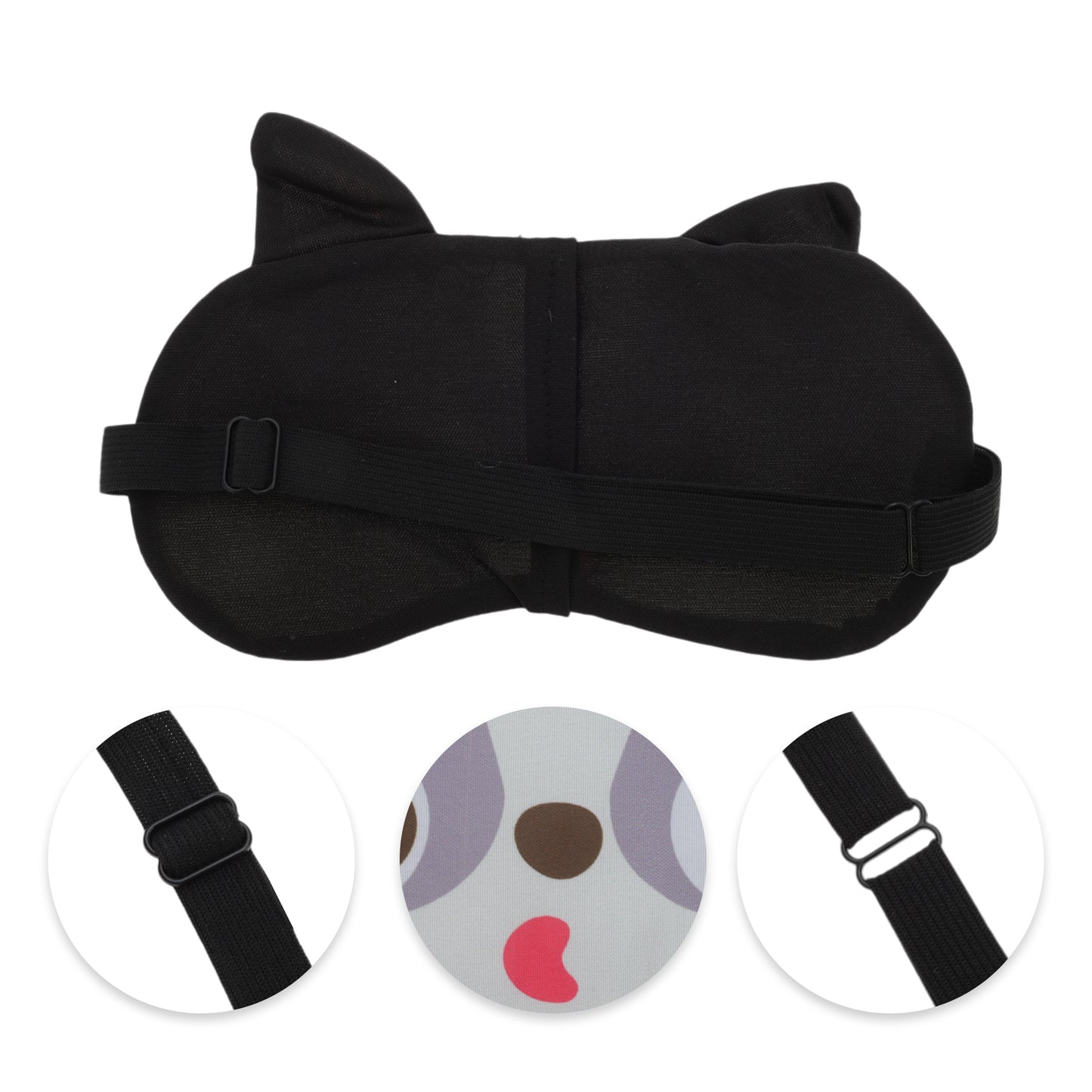 Portable Cartoon Husky Sleep Mask for Travel for Rest Gray