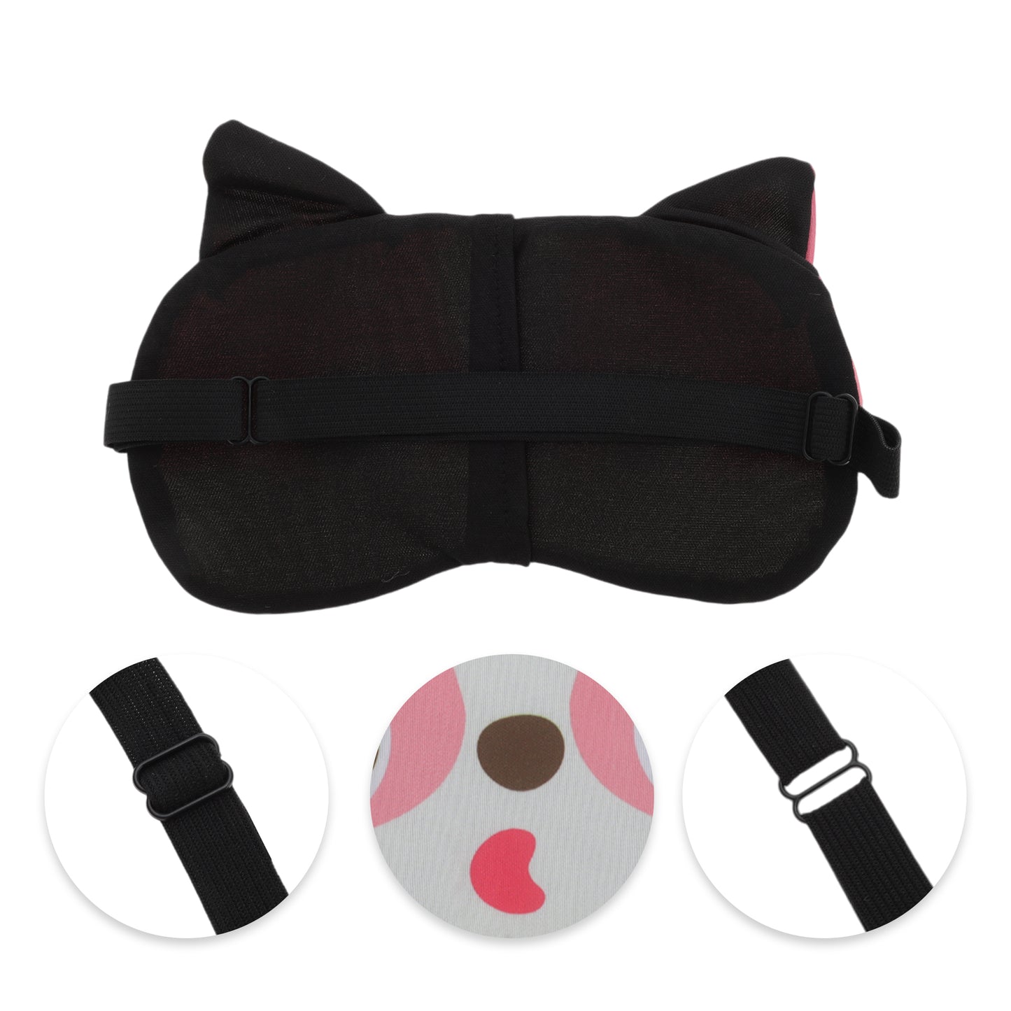 Portable Cartoon Husky Sleep Mask for Travel for Rest Pink