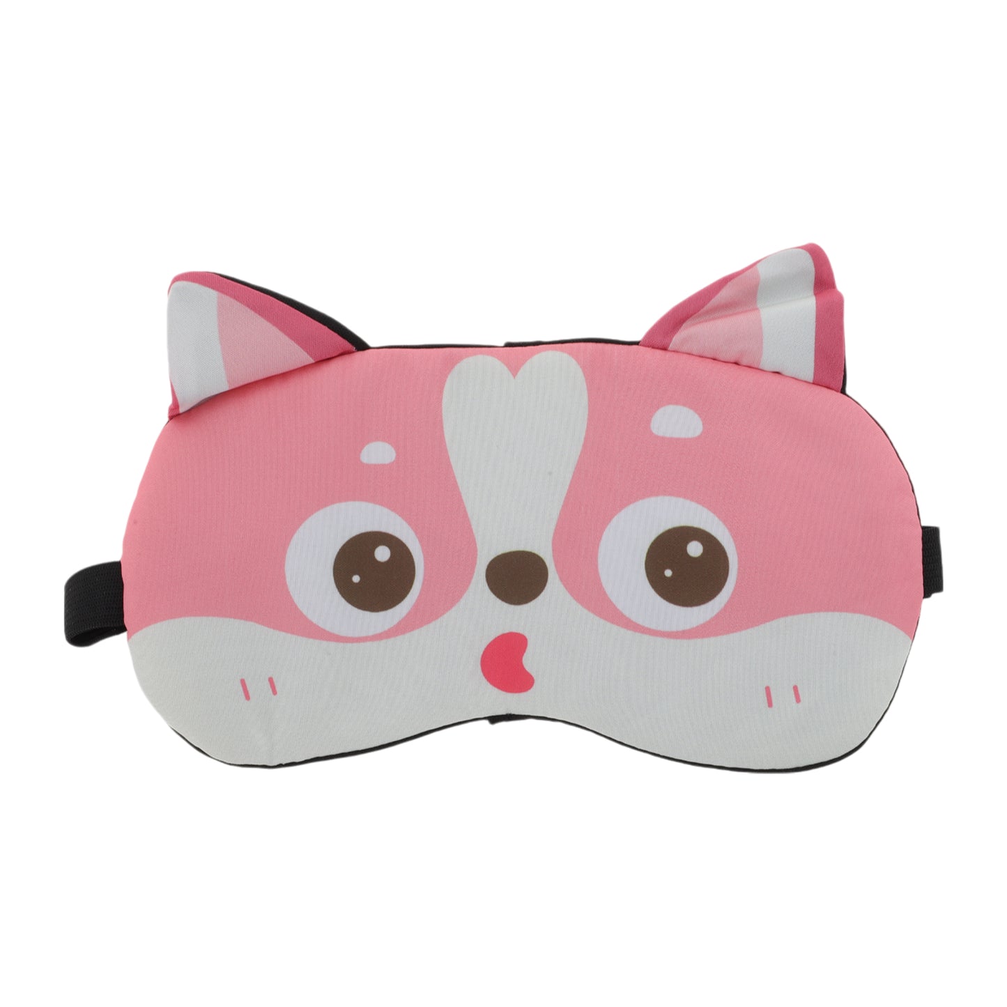 Portable Cartoon Husky Sleep Mask for Travel for Rest Pink