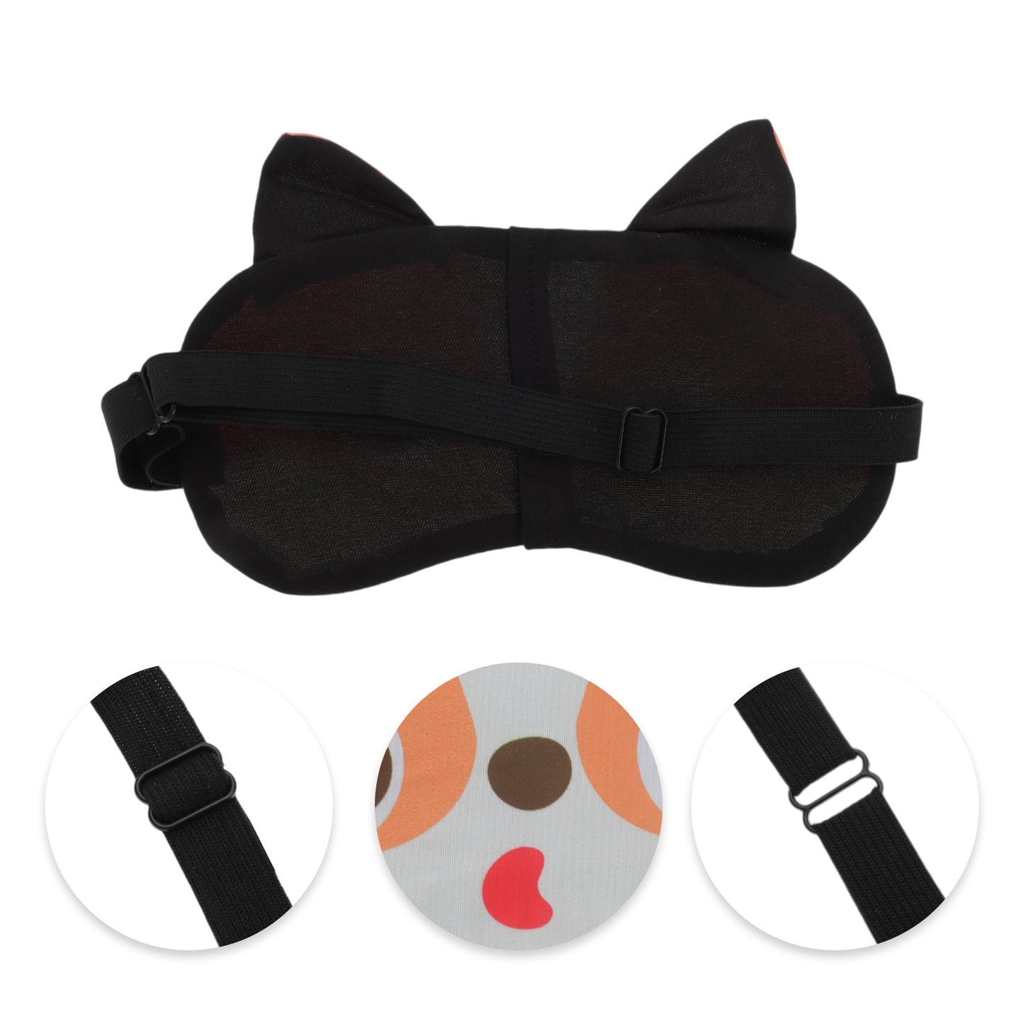 Portable Cartoon Husky Sleep Mask for Travel for Rest Orange