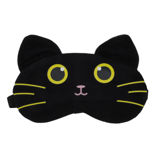 Portable Cat Sleep Mask Eye Shade Cover for Rest Travel Black