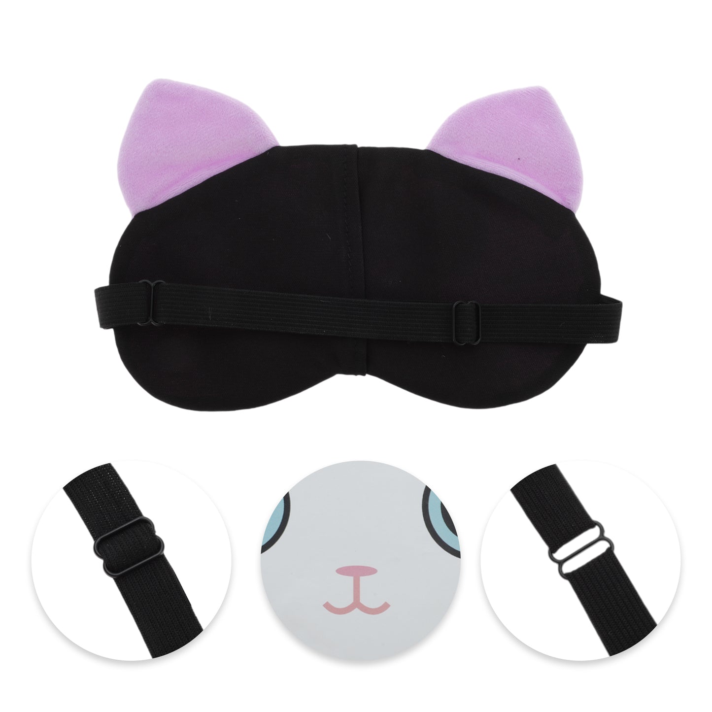 Portable Cat Sleep Mask Eye Shade Cover for Rest Travel Purple