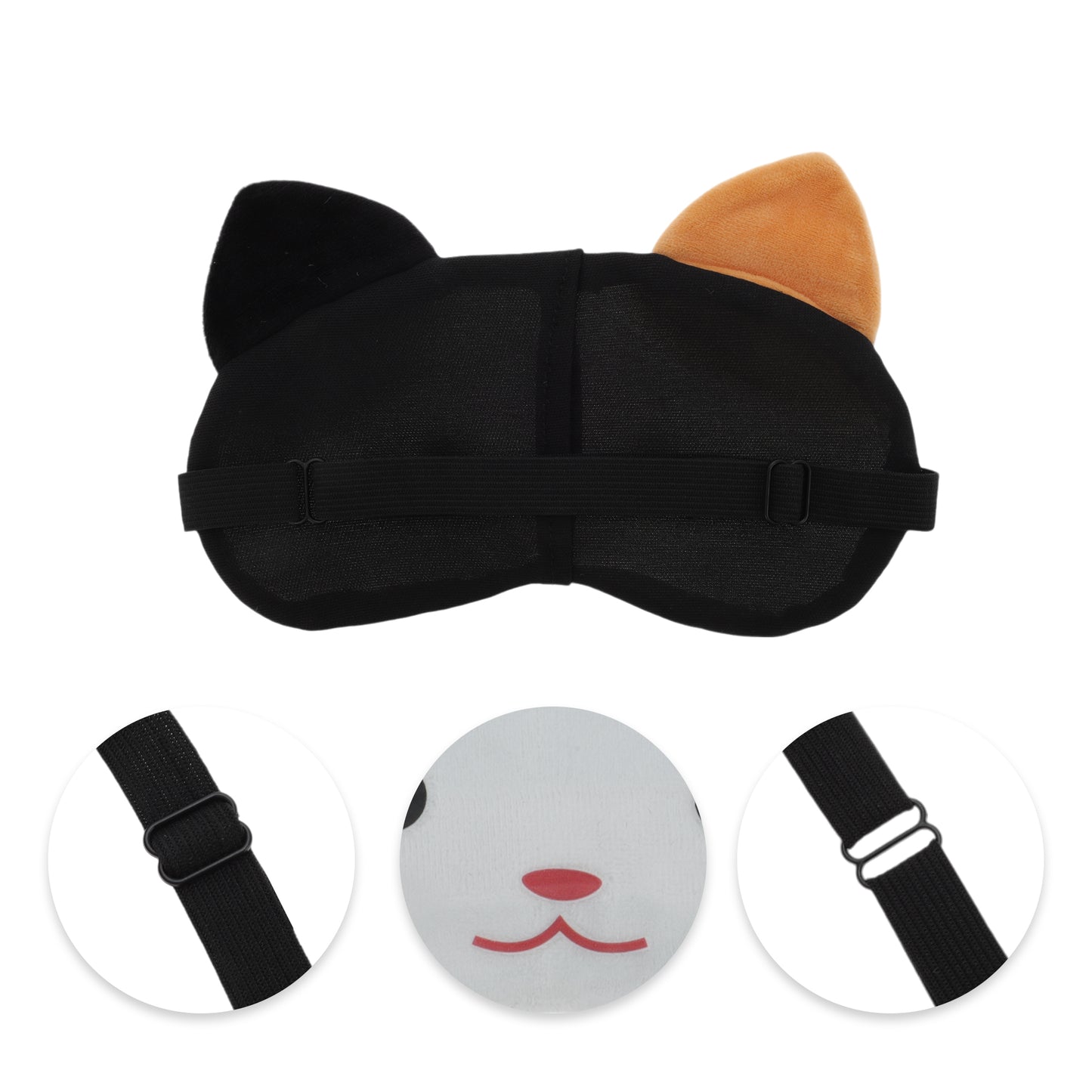 Portable Cat Sleep Mask Eye Shade Cover for Rest Travel Black Yellow