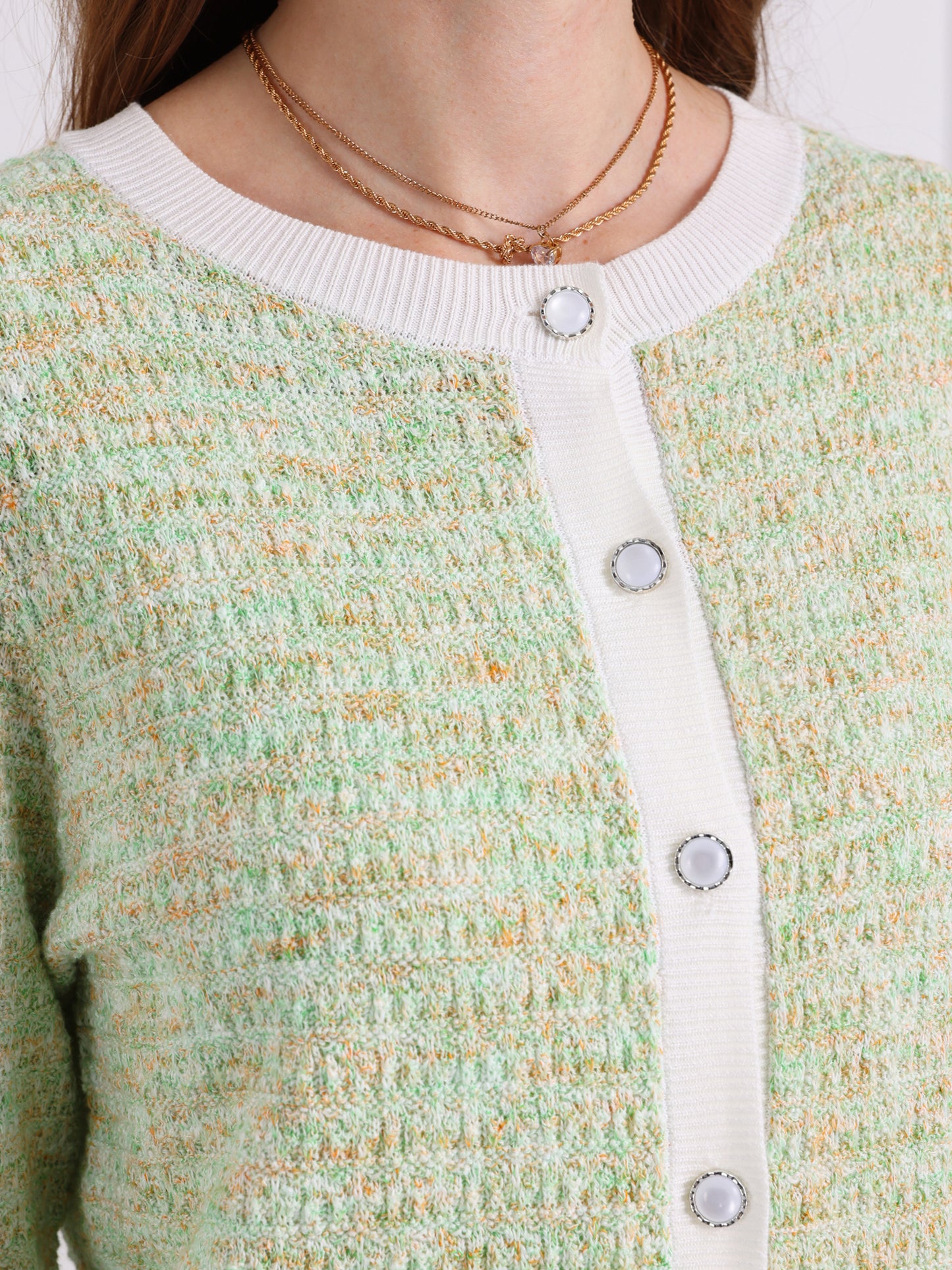 Suéter tipo cárdigan de manga larga para mujer, blusa informal de punto acanalada para primavera y otoño