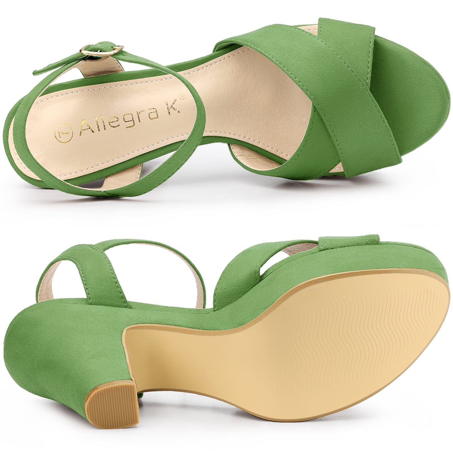 Sandalias de plataforma con tacón grueso y tira trasera para mujer