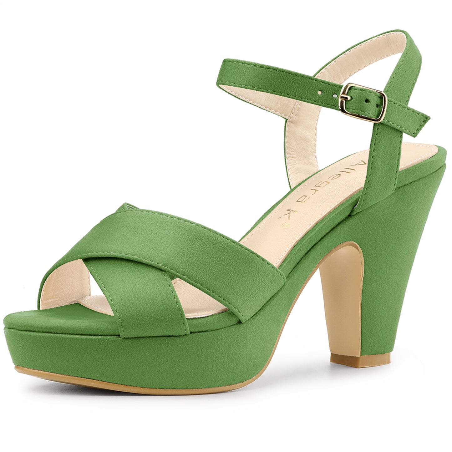 Sandalias de plataforma con tacón grueso y tira trasera para mujer