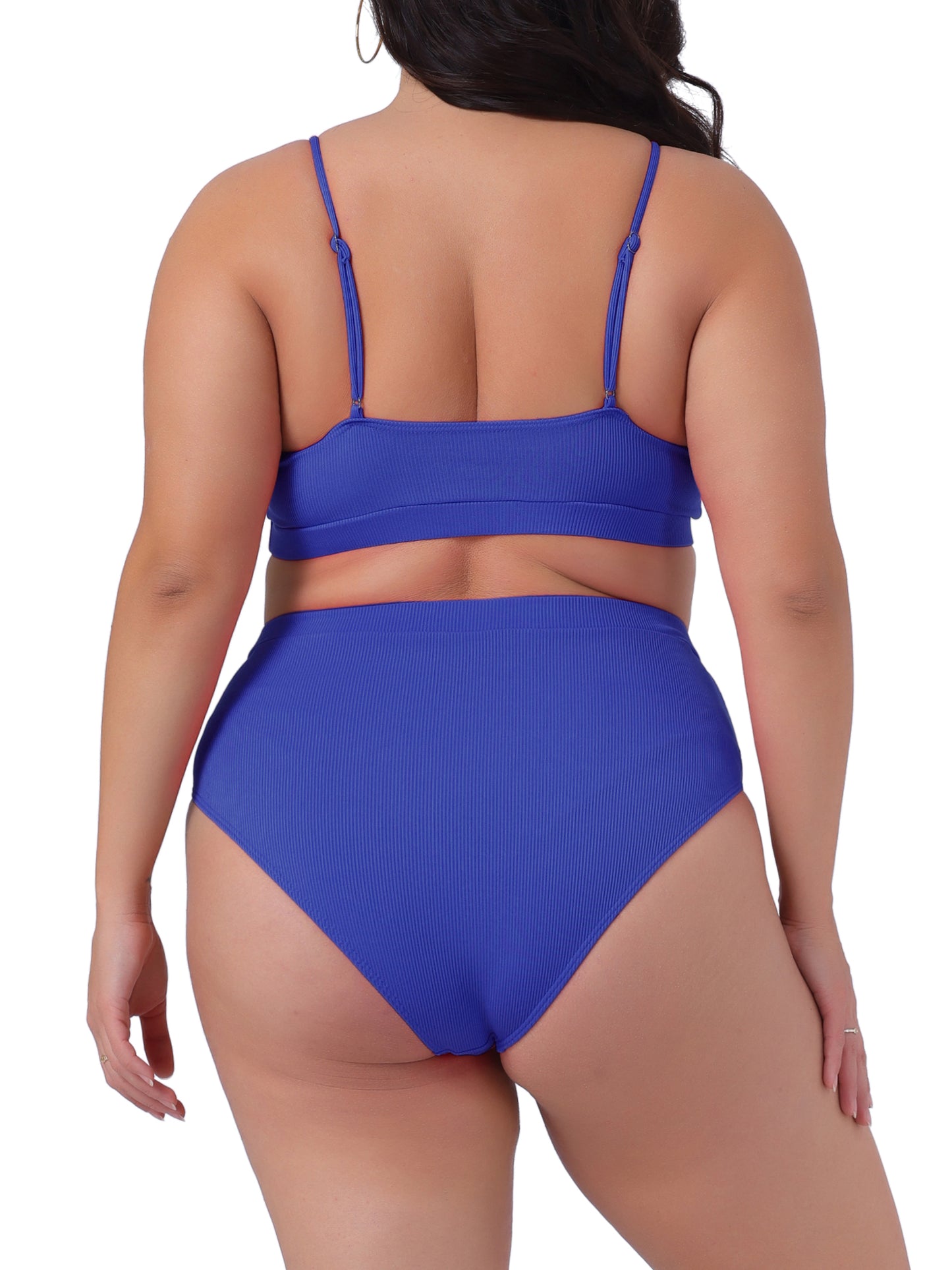 Women Plus Size Two Piece Swimsuit Scoop Neck Spaghetti Straps Bikini Bathing Suits