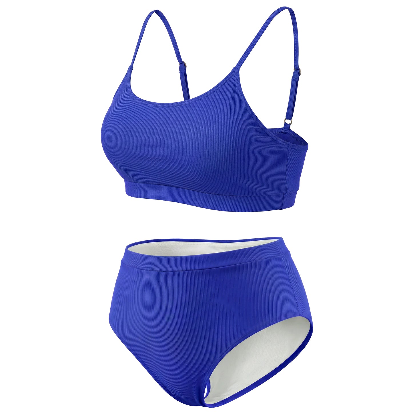 Women Plus Size Two Piece Swimsuit Scoop Neck Spaghetti Straps Bikini Bathing Suits