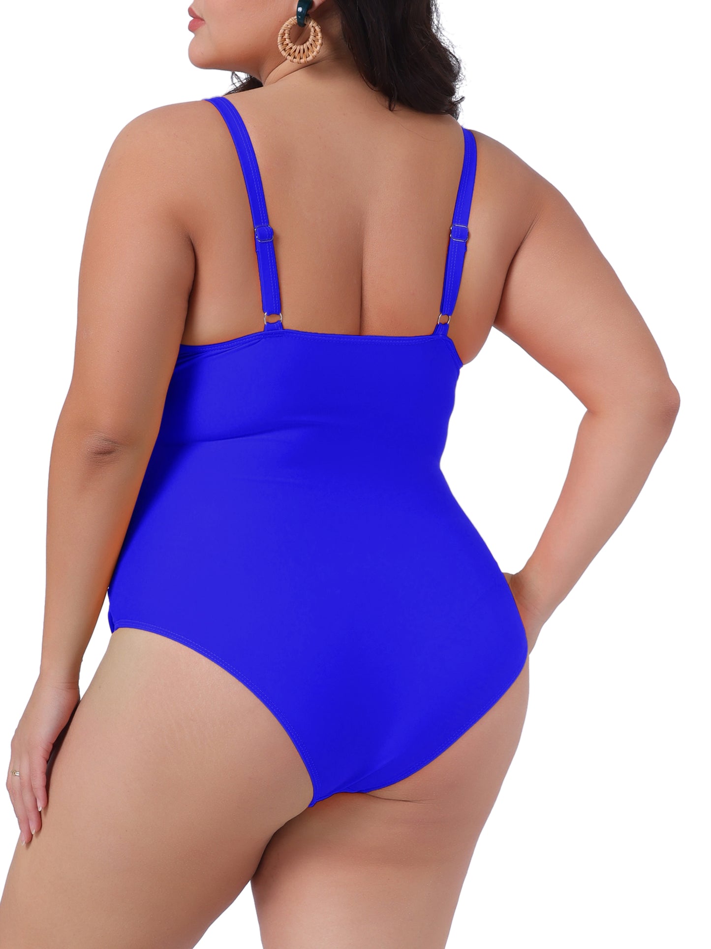Women Plus Size Bikini One Piece Bathing Suit Ruched Padded Slimming Swimsuit Swimwear