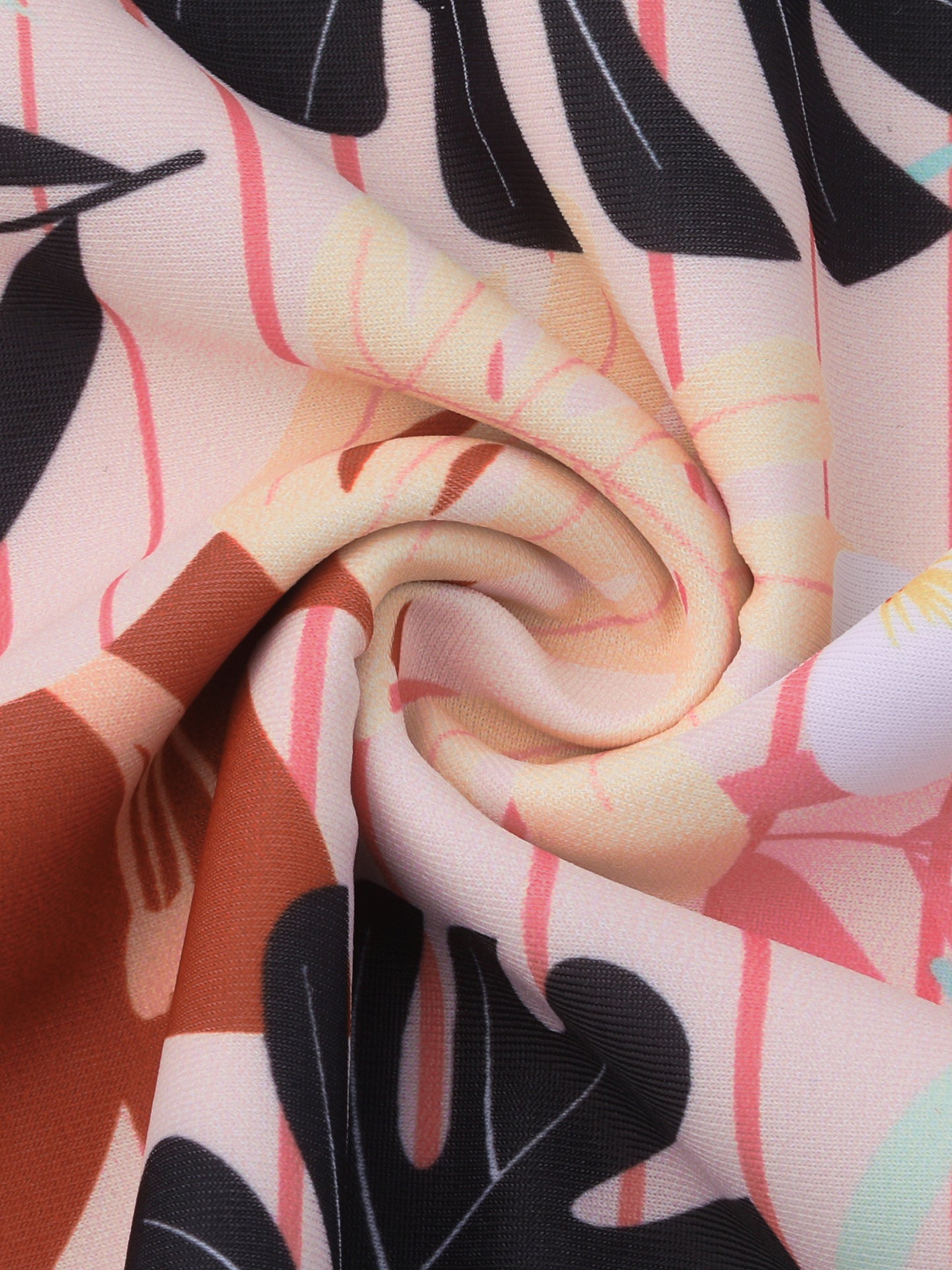 Traje de baño de talla grande para mujer con estampado floral tropical, traje de baño para playa