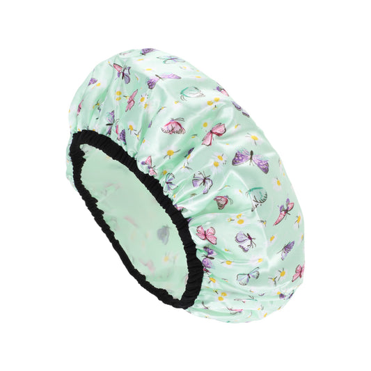 1 Pc Women Fluttering Butterfly Bath Cap for Shower Business Travel Green
