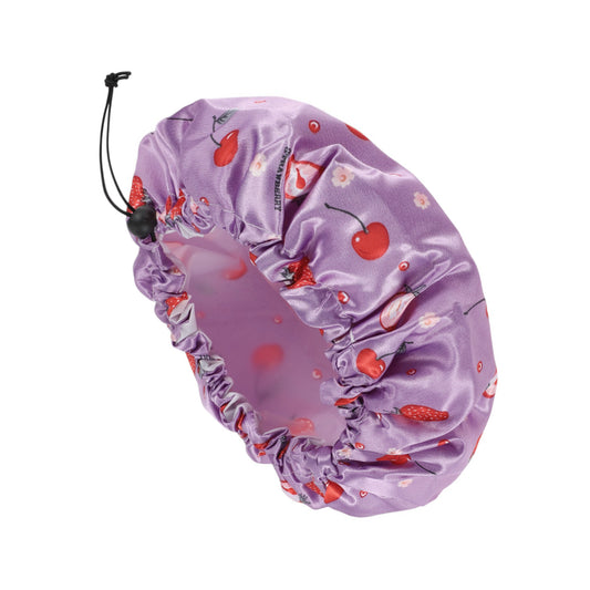 1 Pc Women's Strawberry Bath Cap Shower Cap Red Purple