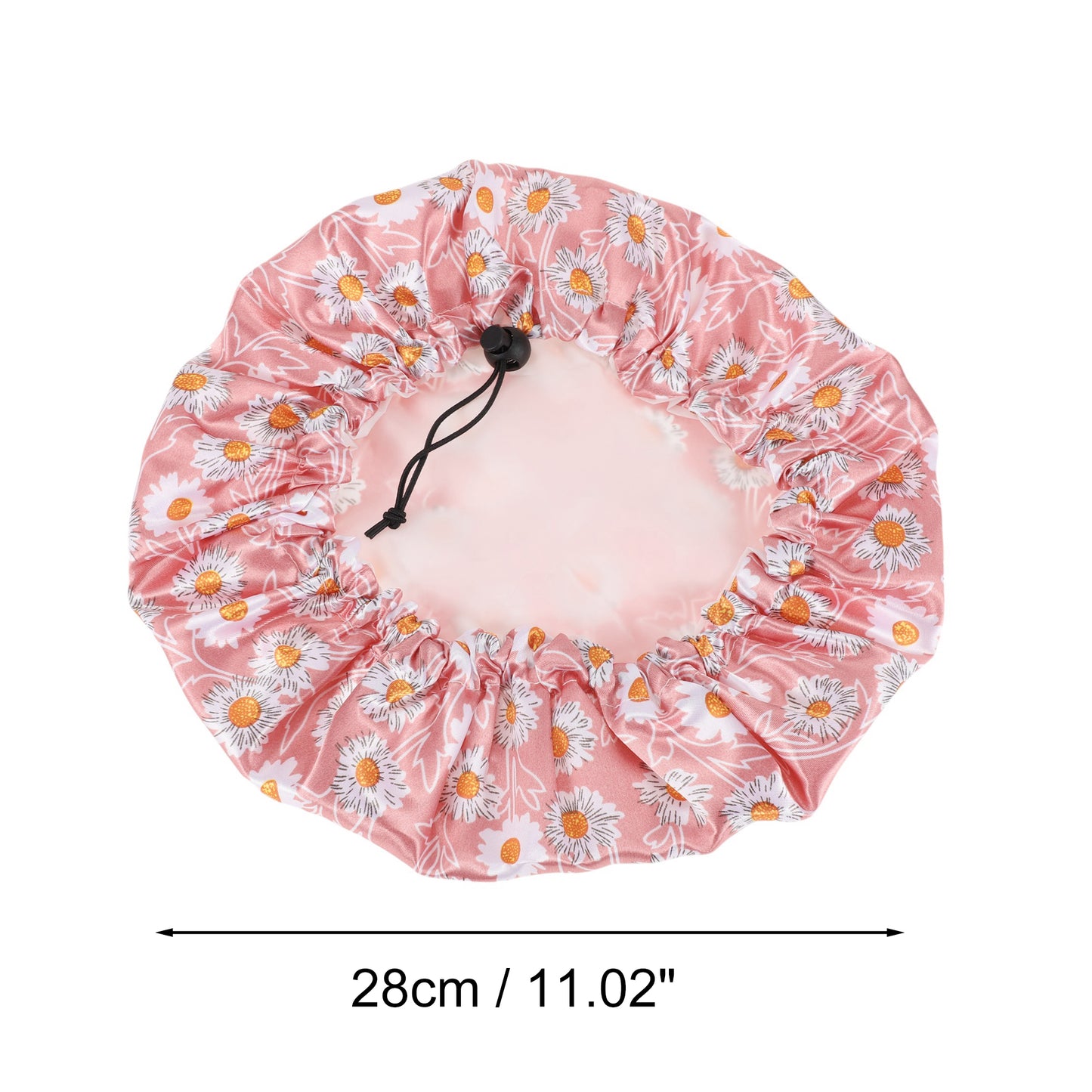 1 Pc Women's Flowers Bath Cap Travel Shower Cap Pink White