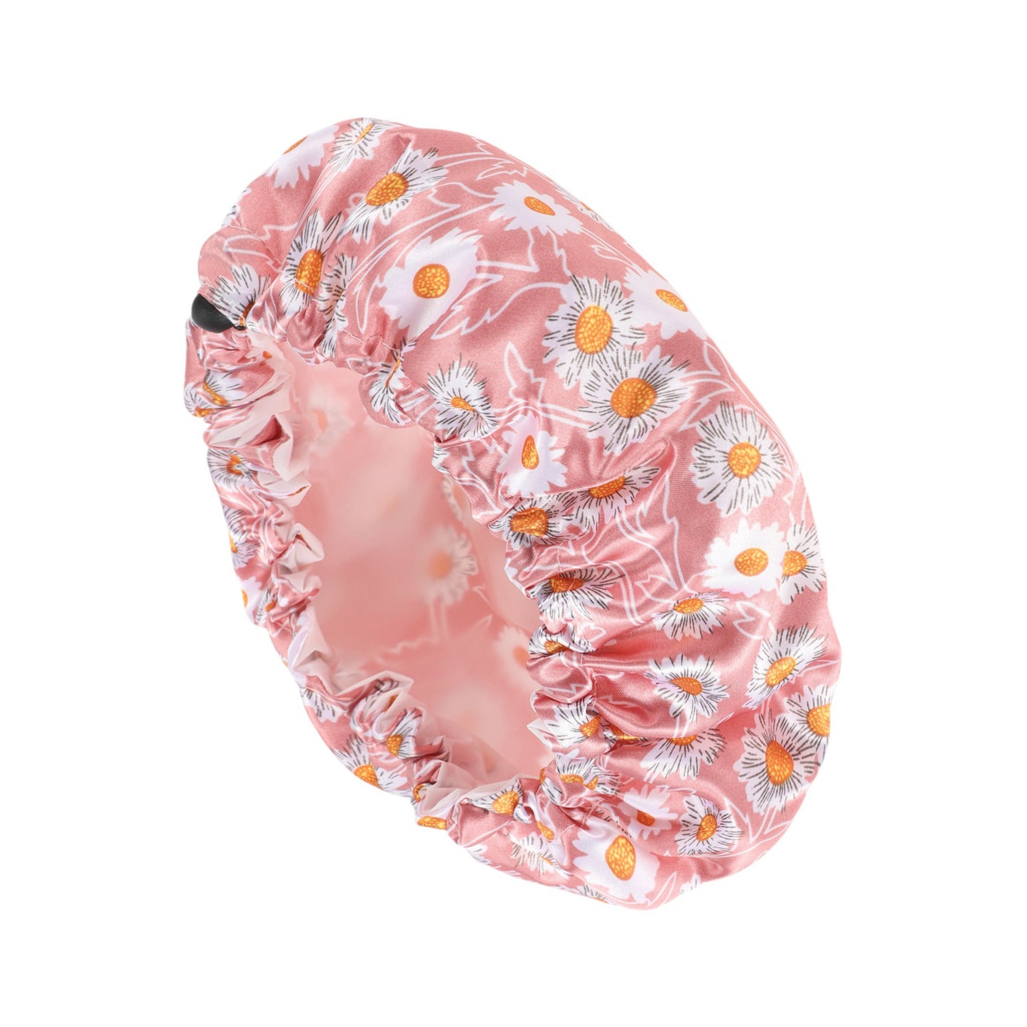 1 Pc Women's Flowers Bath Cap Travel Shower Cap Pink White