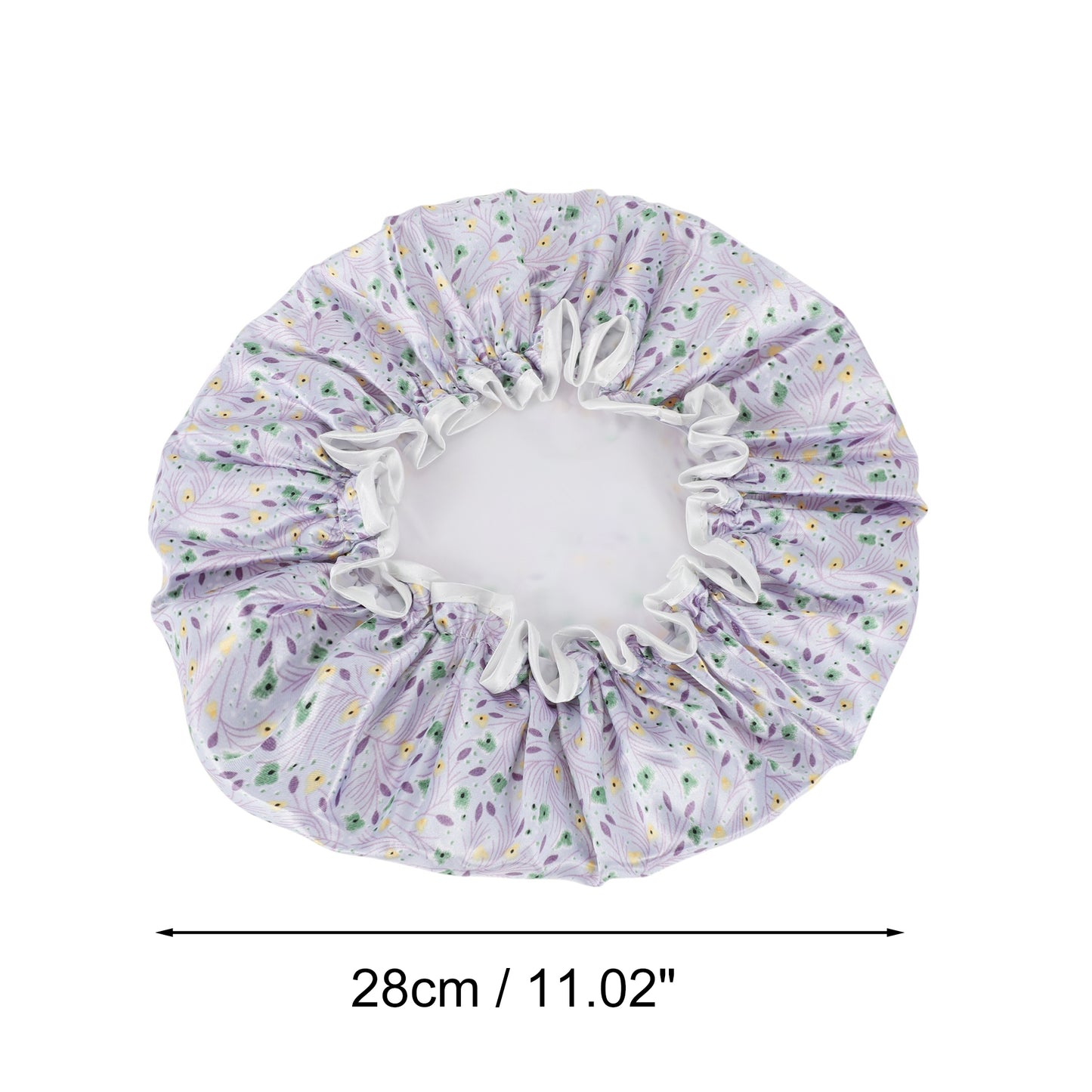 1 Pc Women Flower Bath Cap Shower Cap for Bathroom Purple Green
