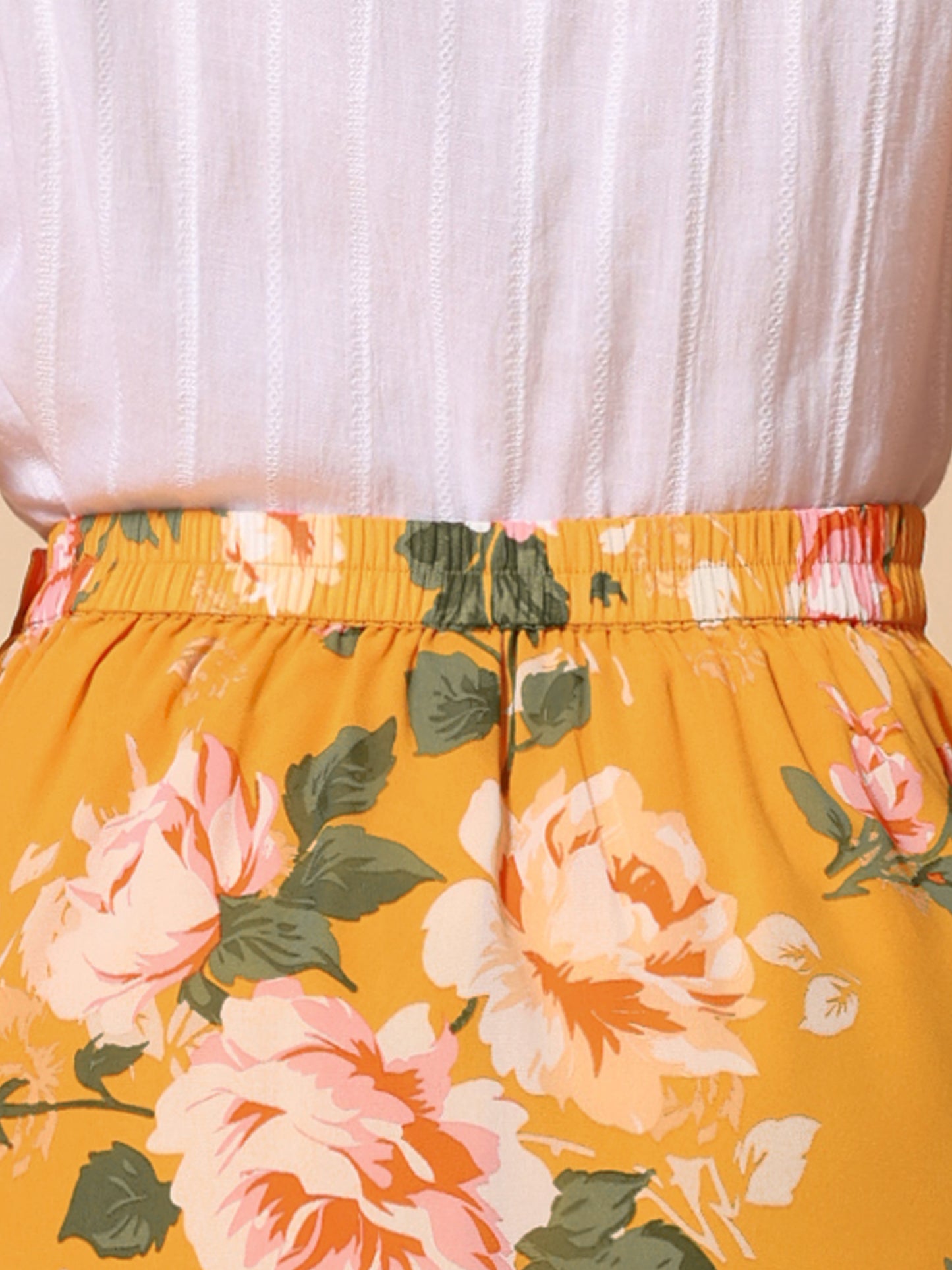 Faldas midi florales para mujer, de verano, con volantes, cintura alta, fluidas, corte A, con abertura hasta la rodilla