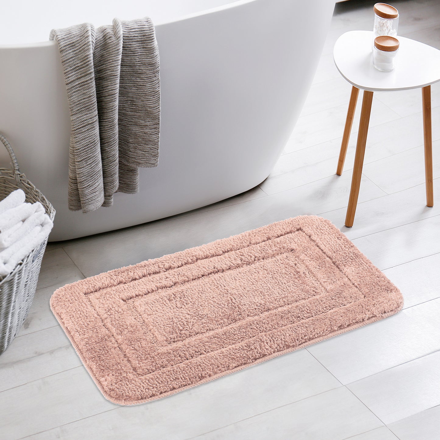 Bathroom Rug, Soft Absorbent Bathroom Rug, Non Slip Plush Machine Washable Dry Bath Mats