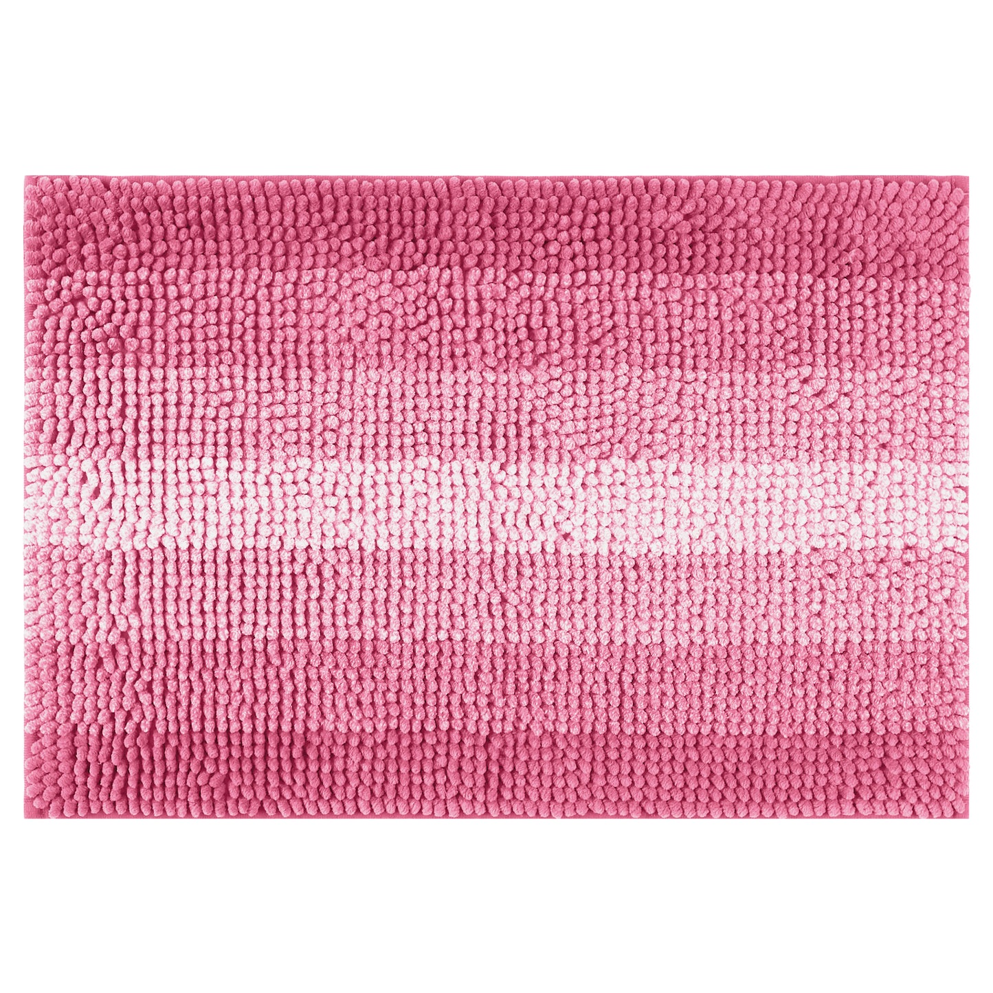 Contrasting Color Striped Bathroom Rugs, Non-Slip Plush Shaggy Bath Mats