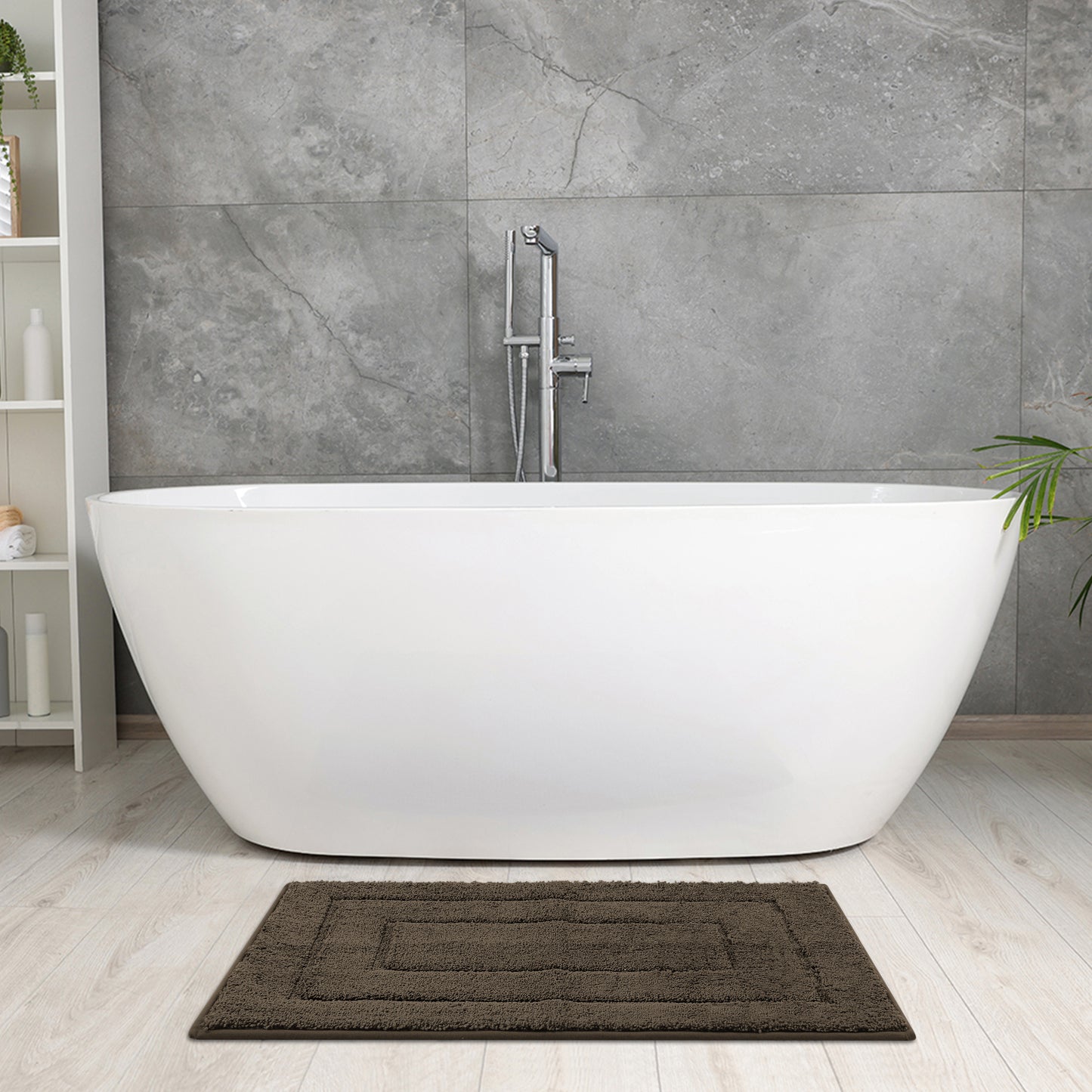 Geometry Bath Mats, Extra Soft Absorbent, Non-Slip Comfortable Solid Color Bath Mats