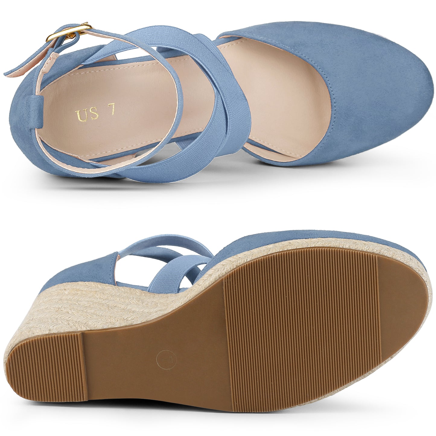Women's Espadrilles Closed Toe Wedges Heels Sandals
