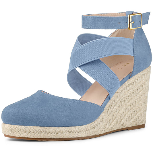 Women's Espadrilles Closed Toe Wedges Heels Sandals