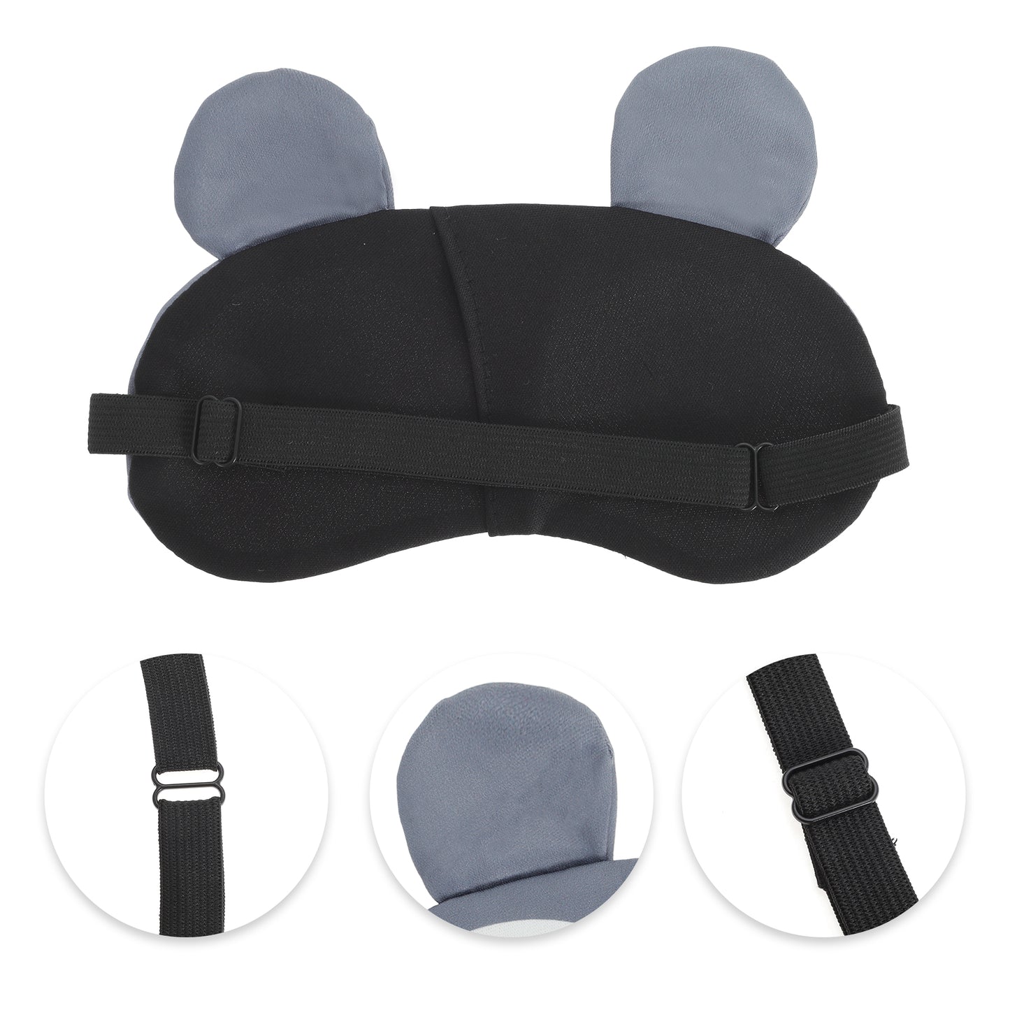 Portable Cartoon Eye Mask for Travel for Rest Gray