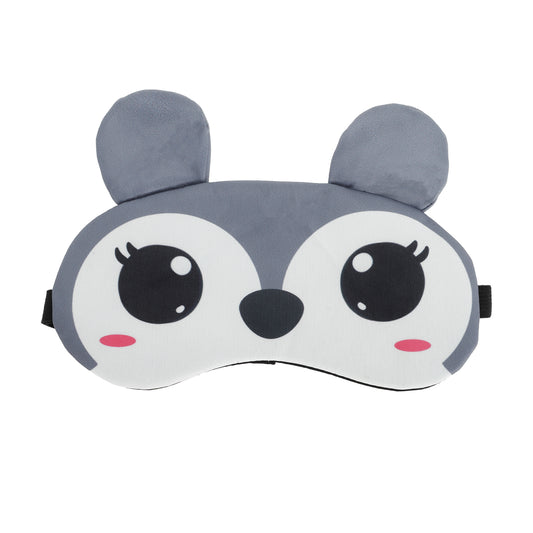 Portable Cartoon Eye Mask for Travel for Rest Gray