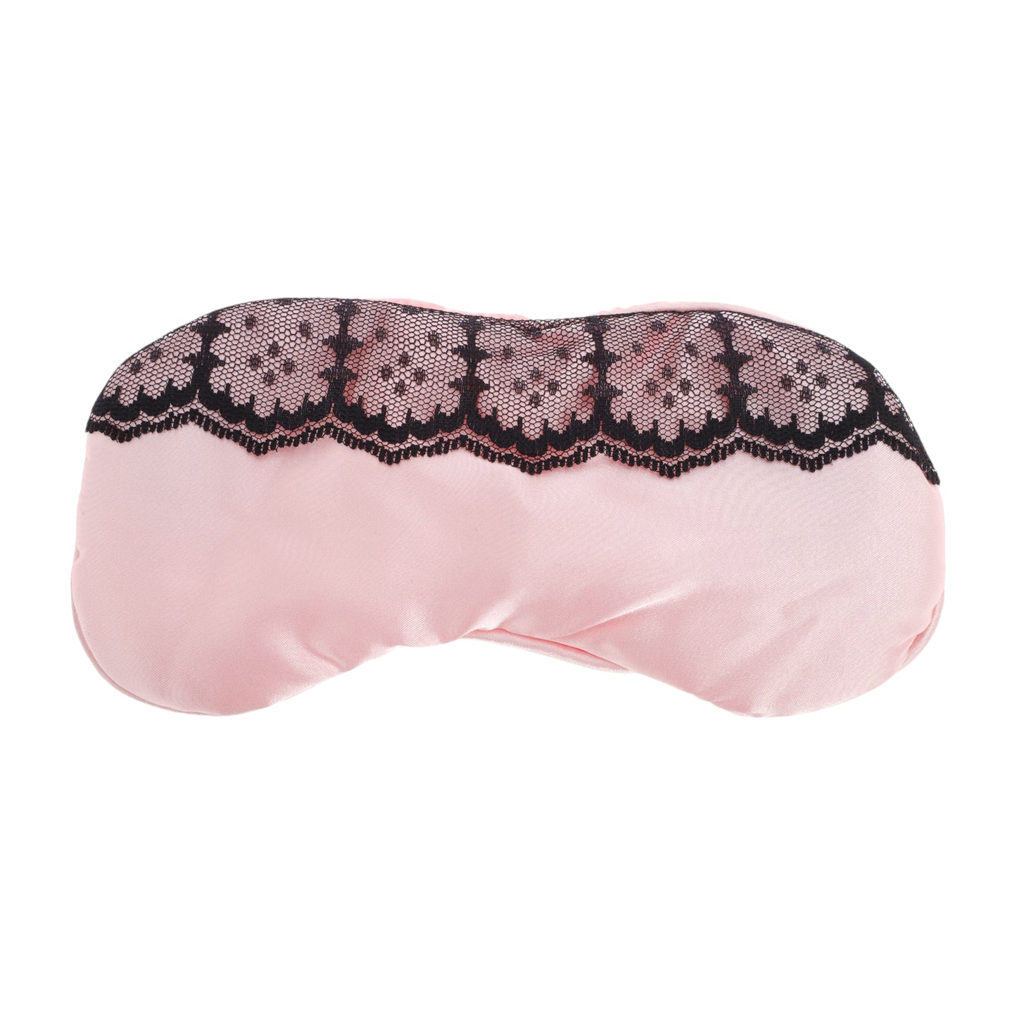 Portable Contrast Lace Eye Mask for Travel for Rest Pink