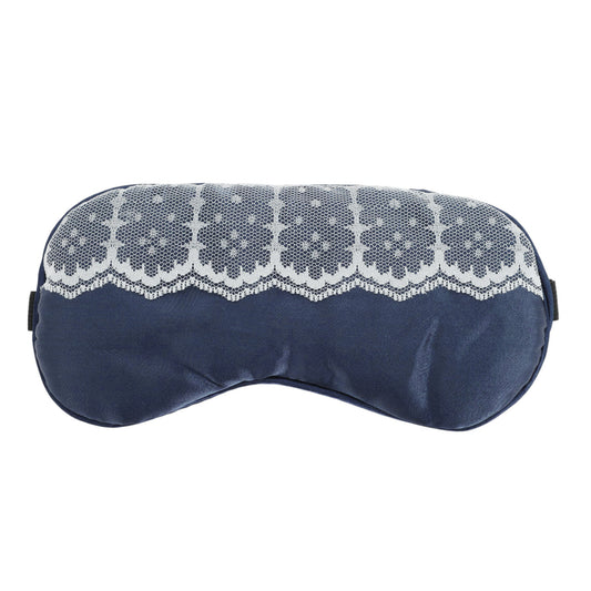 Portable Contrast Lace Eye Mask for Travel for Rest Navy Blue