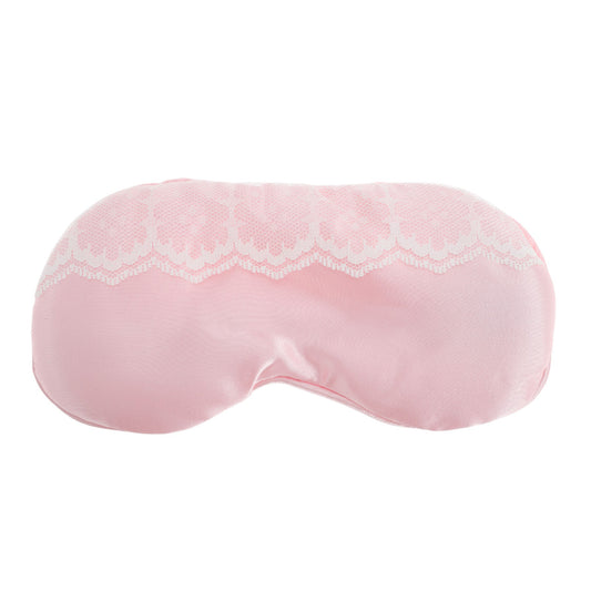 Portable Contrast Lace Eye Mask for Travel for Rest Pink