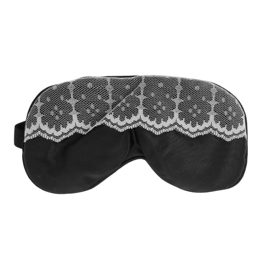 Portable Contrast Lace Eye Mask for Travel for Rest Black