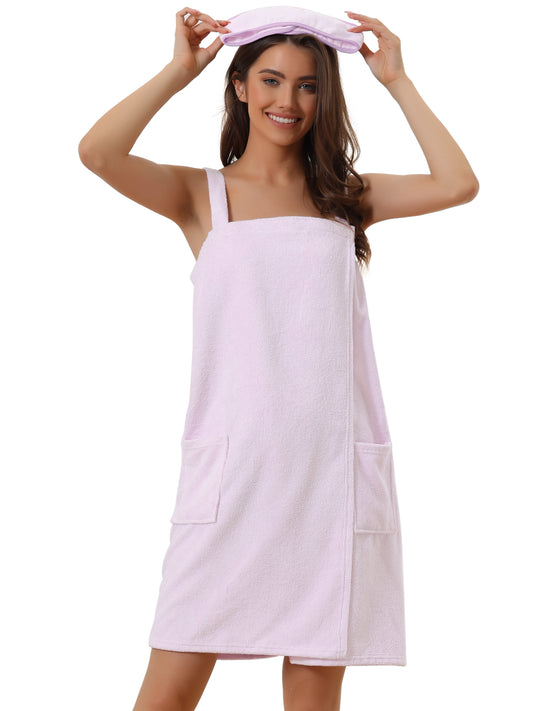 Robe de bain en tissu éponge pour femme, peignoir de spa avec sangle pour salle de sport, douche, bain