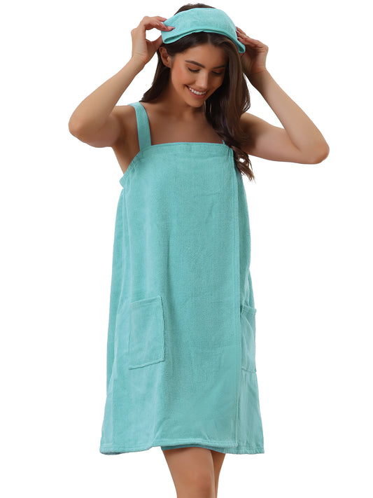 Peignoir de bain en tissu éponge pour femme avec sangle pour salle de sport, douche, bain
