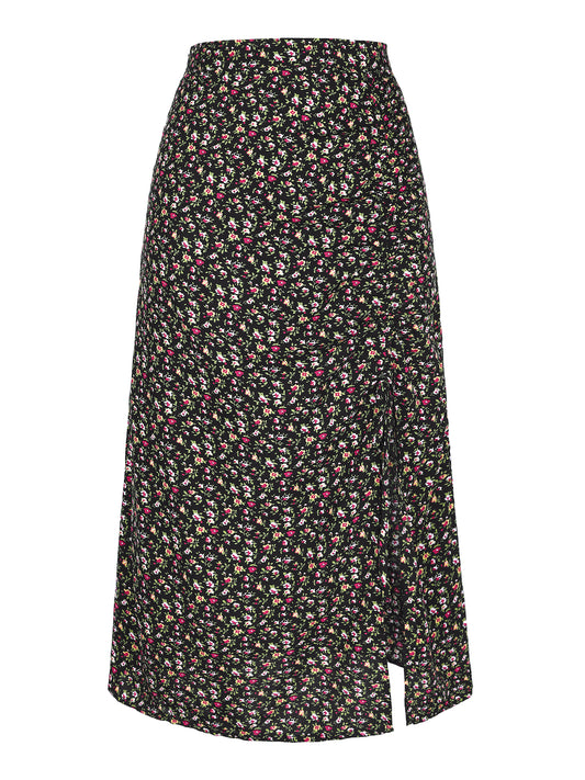 Women's Summer Beach Ruched Split Thigh Tropical Skirt