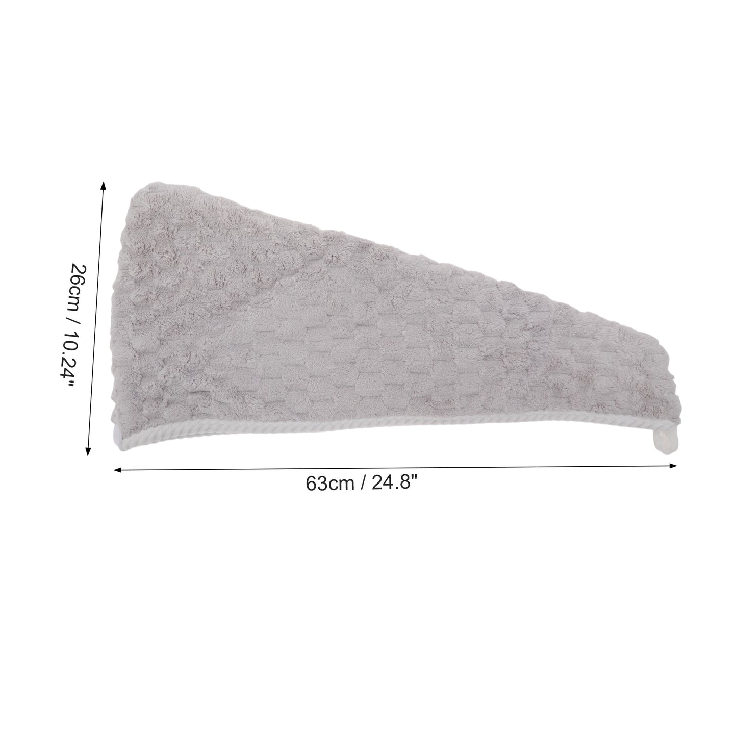 1 Pc Water-absorbent Double Layer Hair Drying Towel for Bathroom Blue, Gray