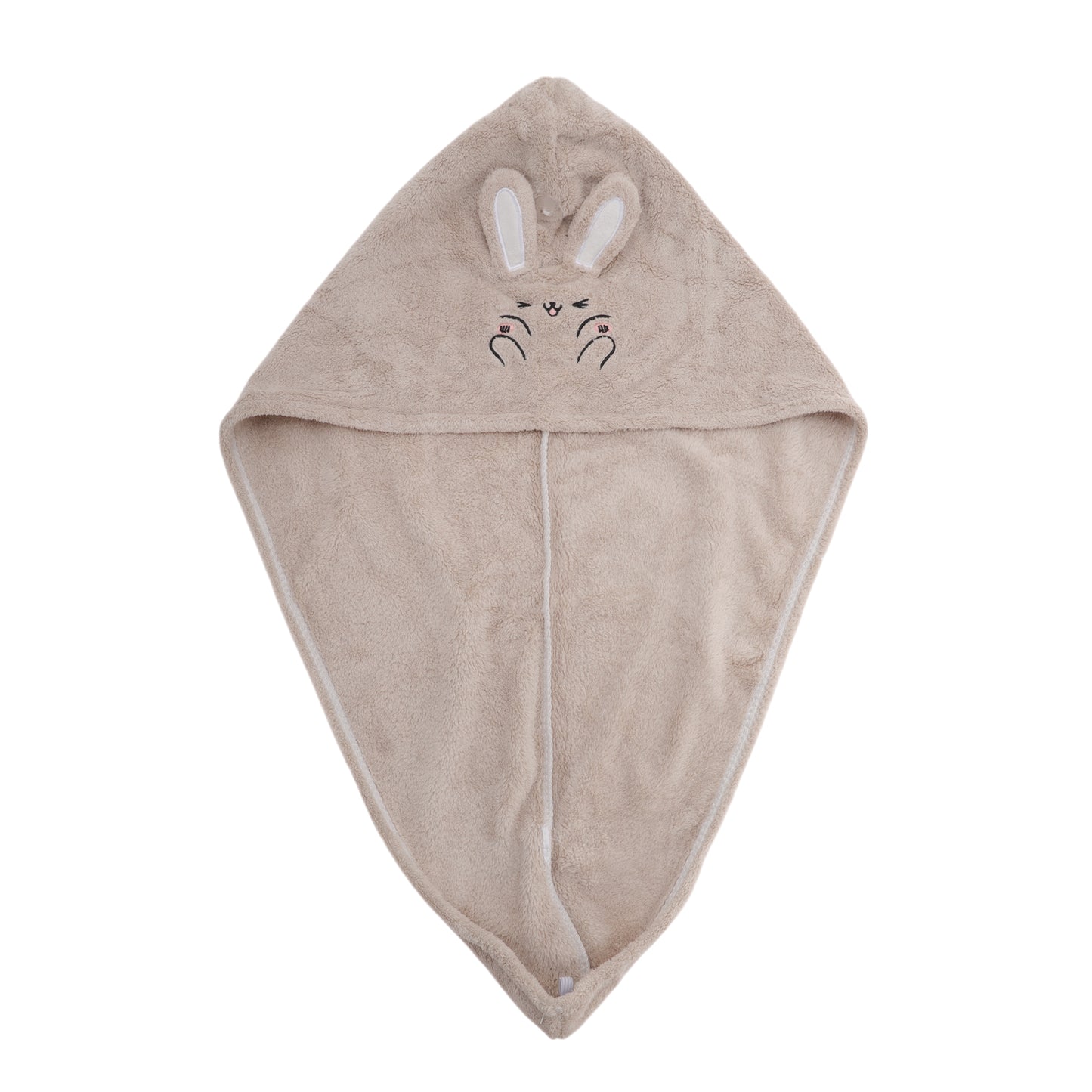1 Pc Water-absorbent Rabbit Ears Hair Drying Towel for Bathroom Camel