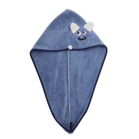 1 Pc Soft Cute Cartoon Pattern Hair Drying Towel for Bathroom Blue