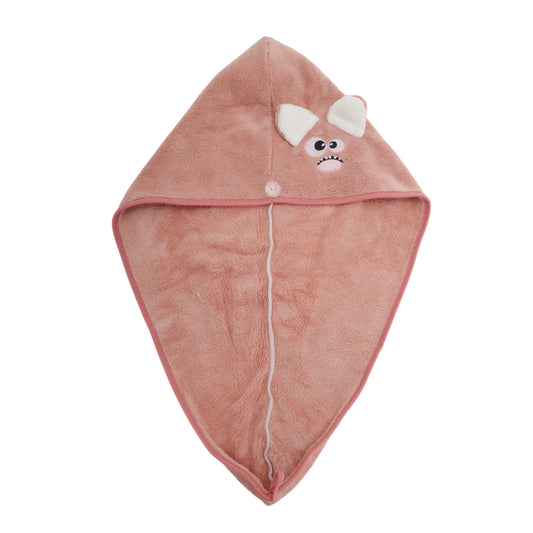 1 Pc Soft Cute Cartoon Pattern Hair Drying Towel for Bathroom Pink
