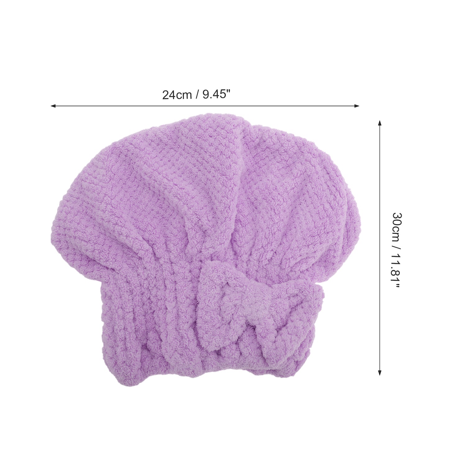 1 Pc Water-absorbent Bow Hair Towel Drying Cap for Bathroom Purple