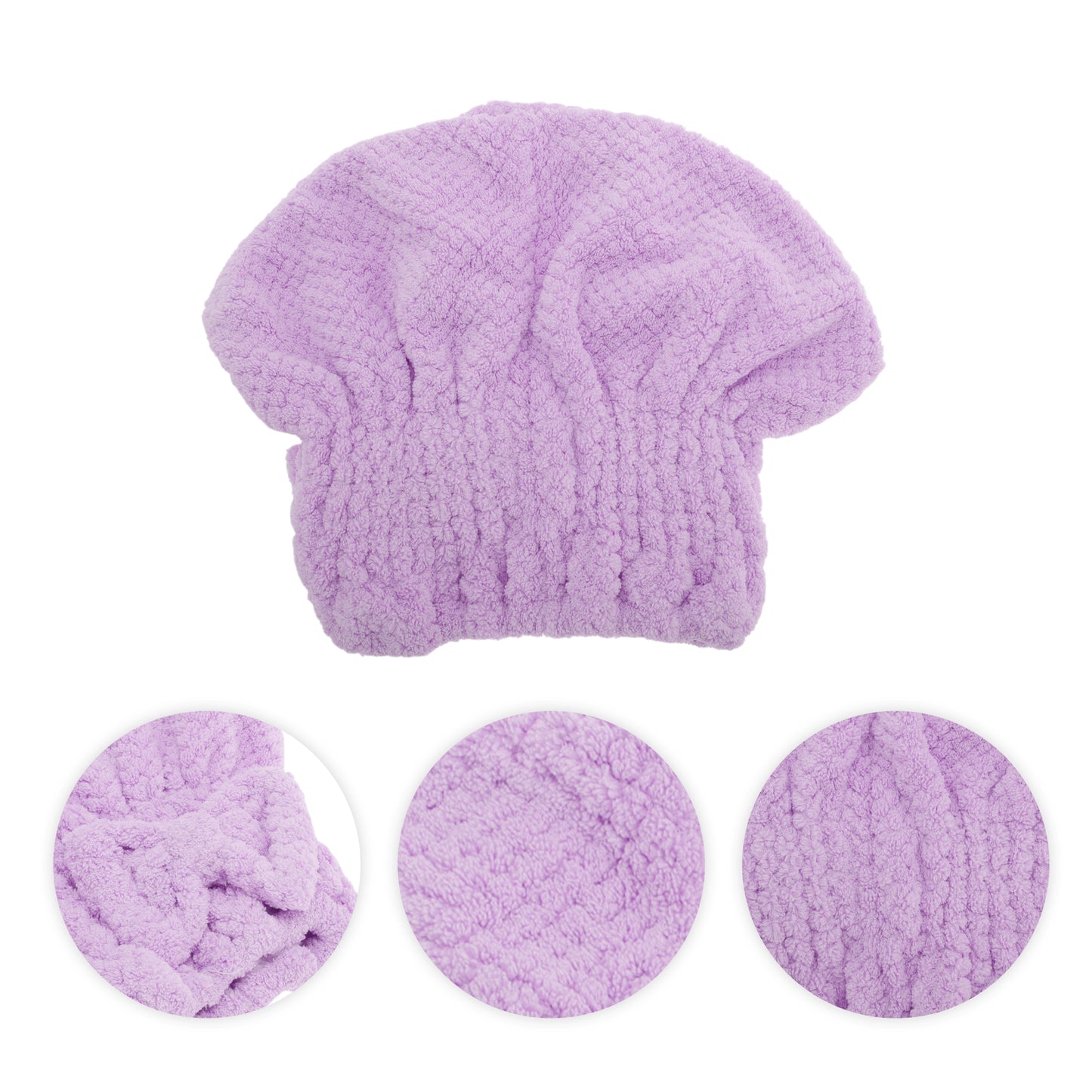 1 Pc Water-absorbent Bow Hair Towel Drying Cap for Bathroom Purple