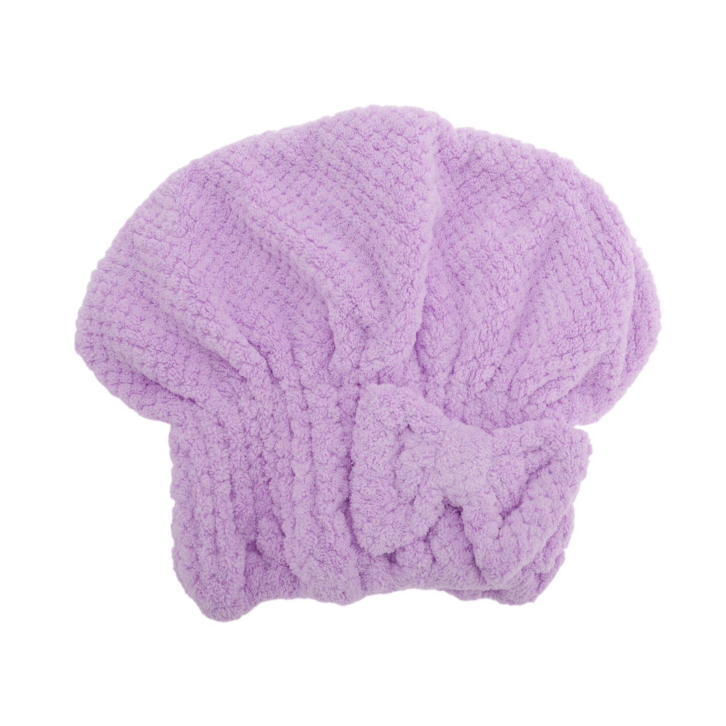 1 Pc Water-absorbent Bow Hair Towel Drying Cap for Bathroom Purple