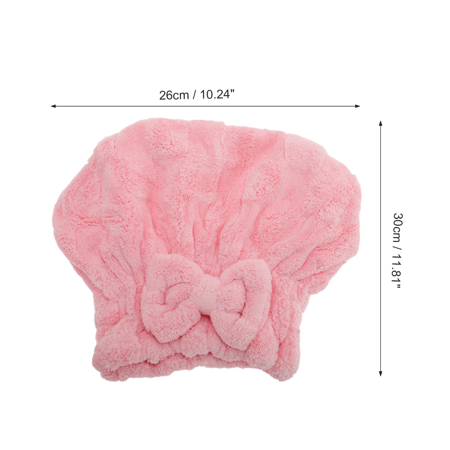1 Pc Comfortable Bow Hair Towel Drying Hair Cap for Bathroom Pink