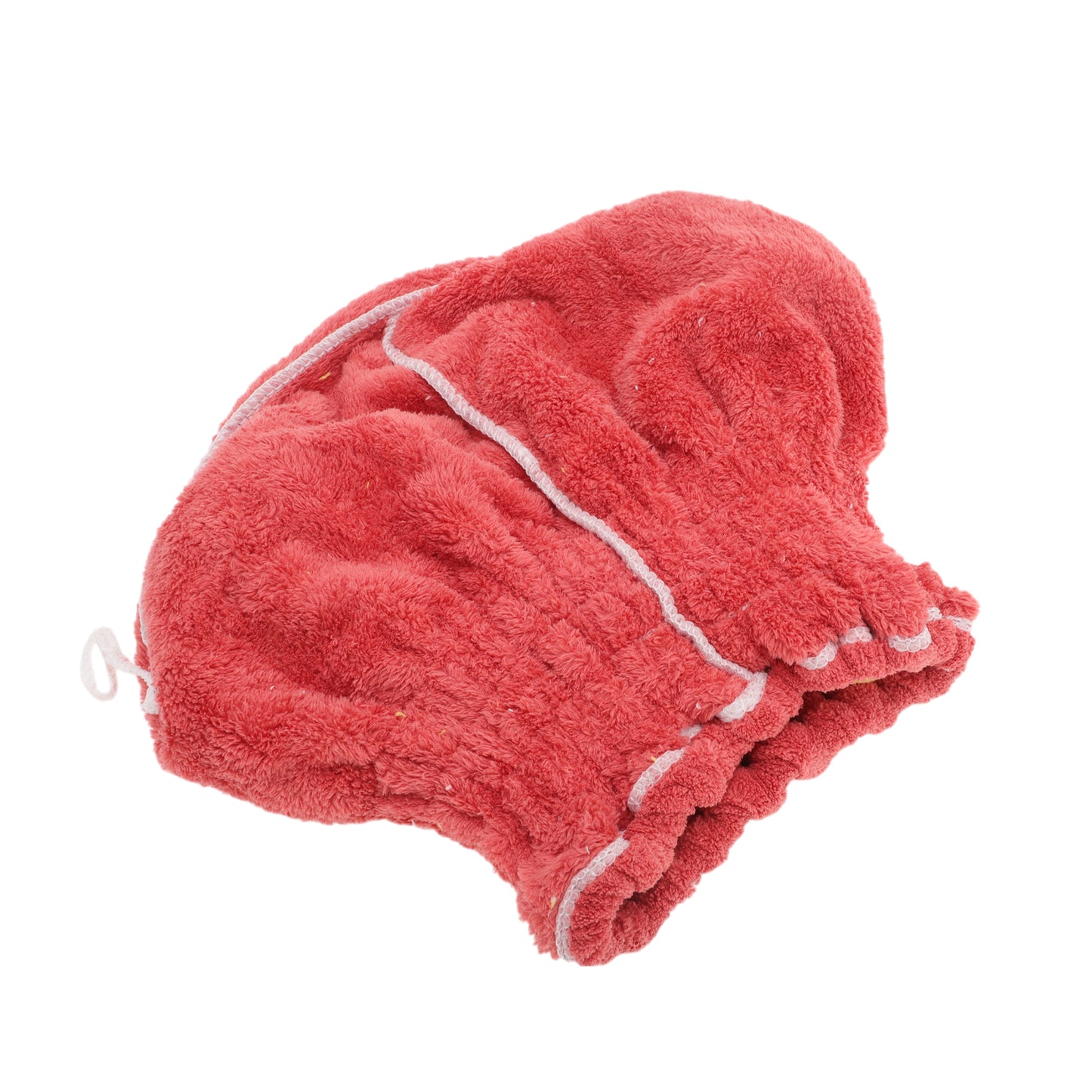 1 Pc Water-absorbent Bow Hair Drying Towel Hair Cap for Bathroom Red